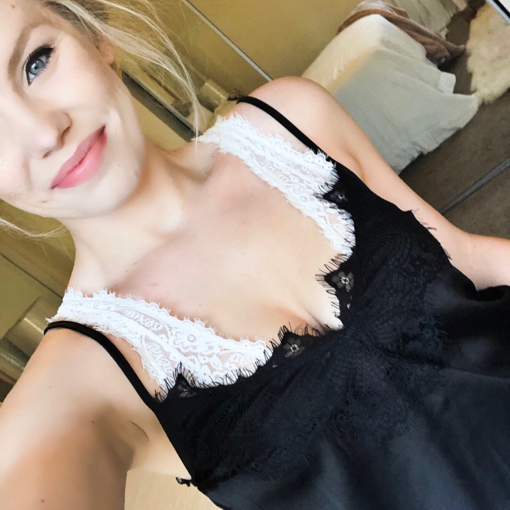 Black lace and Satin Cami